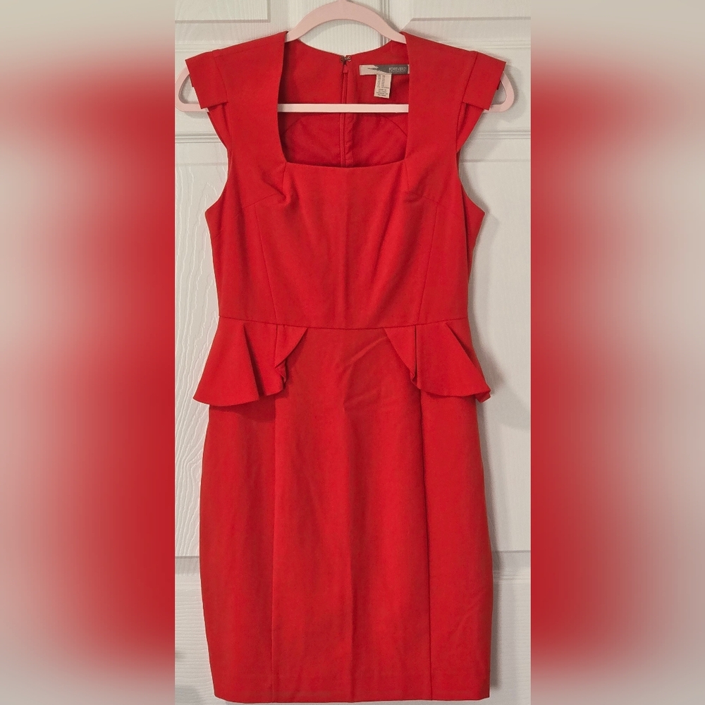 Red Peplum Dress, Forever 21, Size: XS